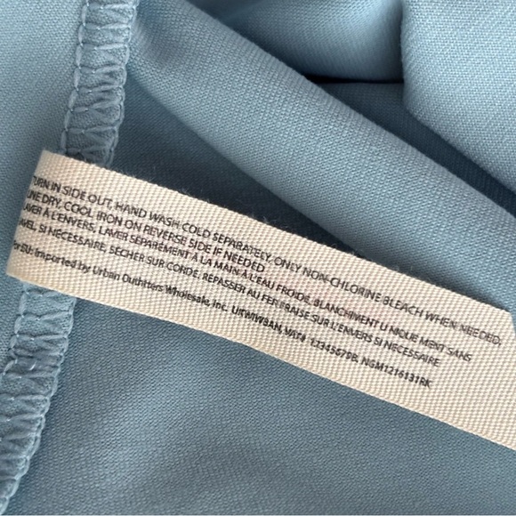 Free People Va Va Voop Bodysuit Medium Puff Sleeve Sky Blue NEW NWT - Picture 8 of 10